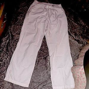 3/$15 White Ericka vintage summer cotton wide legged pants-L